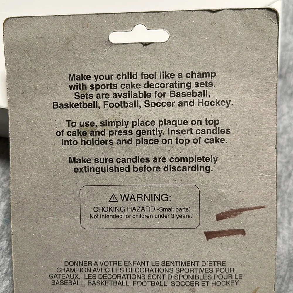 Vintage New Hockey Birthday Cake Topper Candle Set